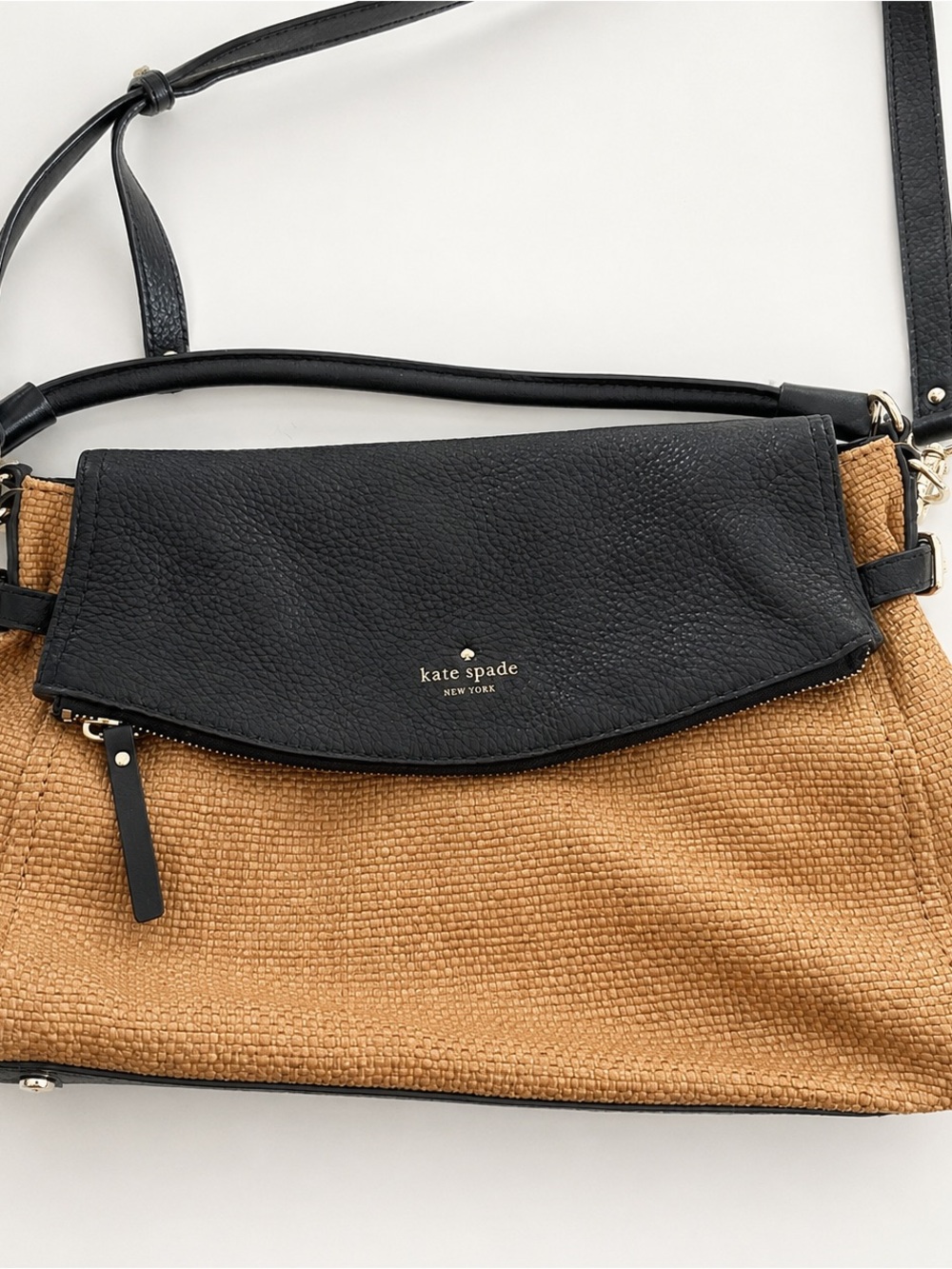 🖤 Kate Spade Black & Tan Woven Convertible Handbag 🖤